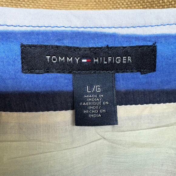 Tommy Hilfiger Gorgeous Blue Striped Wrap Shift Nautical Sundress Women Large - Picture 5 of 11